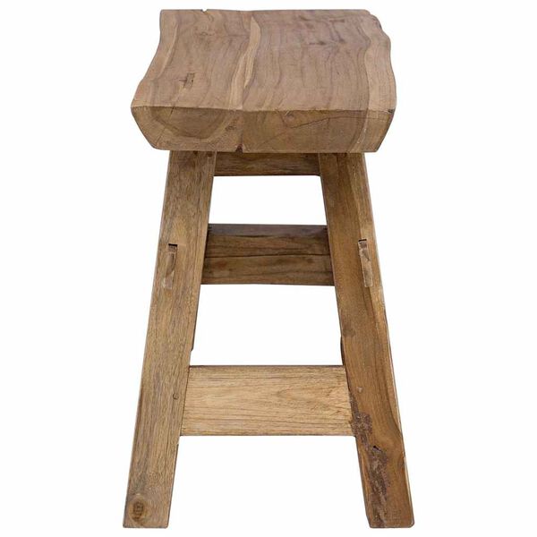 vidaXL Penkki kierr&auml;tetty puu ja t&auml;ysi tiikki 100x28x43 cm