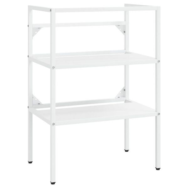 vidaXL Kylpyhuoneen pesualtaan kehys valkoinen 59x38x83 cm rauta