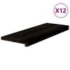 vidaXL Askelmat 12 kpl ruskeanmusta 70x25x2 cm t&auml;ysi tammi
