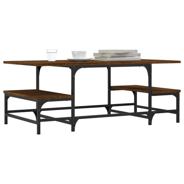 vidaXL Sohvap&ouml;yt&auml; ruskea tammi 100x50,5x40 cm tekninen puu