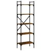 vidaXL Kirjahylly 5 kerrosta savutammi 56x31,5x174 cm tekninen puu