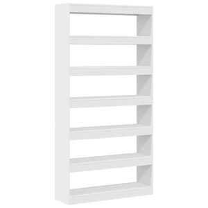 vidaXL Kirjahylly 6 tasoa 100 x 30 x 198 cm Tekninen puu Valkoinen