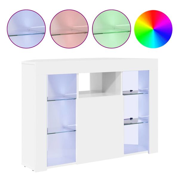 vidaXL Kulma LED TV -kaappi Korkean kiiltoinen Valkoinen 100x40x68cm