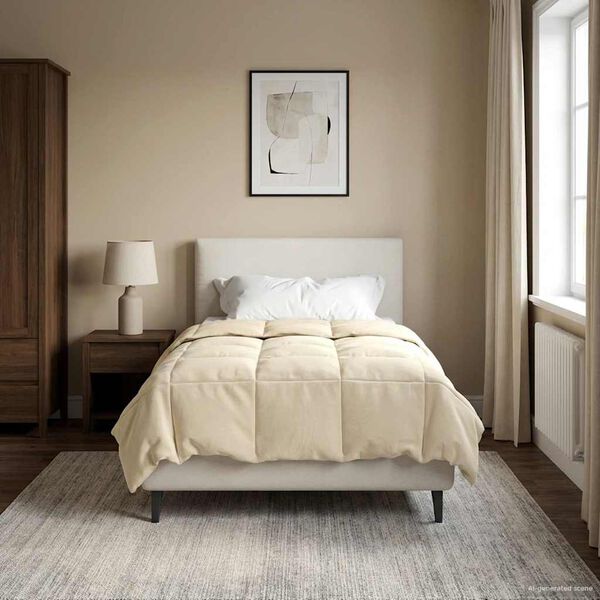 vidaXL Kes&auml;peitto Quiltottu Kerma 155 x 220 cm Mikrokuitu