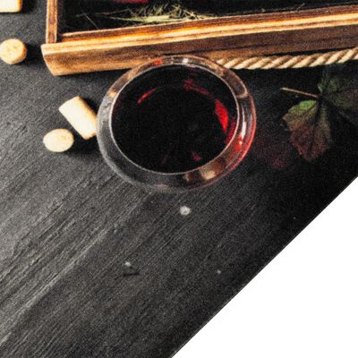 vidaXL Keittiön pestävä lattiamatto viinipullo 60x300 cm sametti