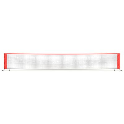 vidaXL Tennisverkko musta ja punainen 600x100x87 cm polyesteri