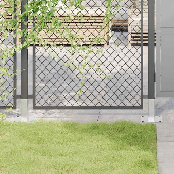 vidaXL Pylv&auml;iden jalustat neli&ouml; 4 kpl hopea 51x51 mm galvanoitu ter&auml;s