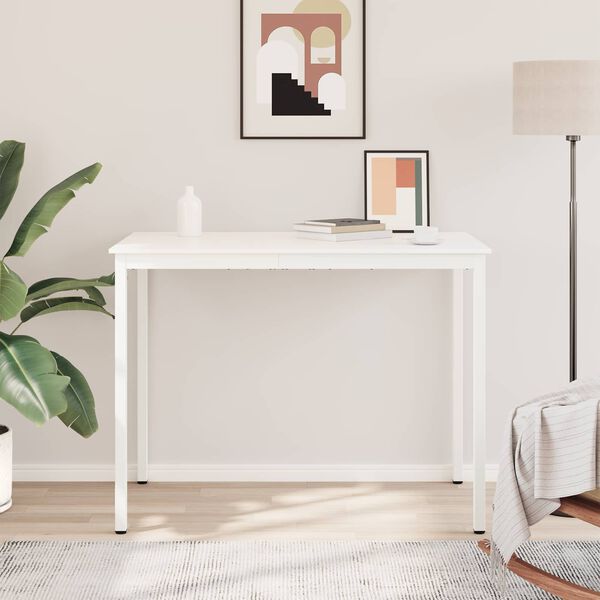 vidaXL Baarip&ouml;yt&auml; Valkoinen 110 x 55 x 105 cm Massiivinen m&auml;nty