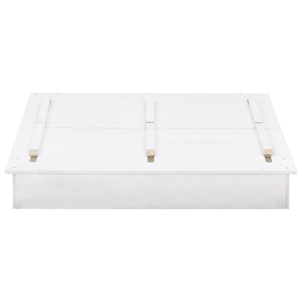 vidaXL Hiekkalaatikko kuusi valkoinen 95x90x15 cm