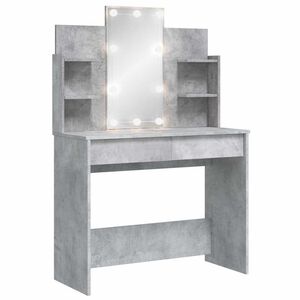 VidaXL Peilip&ouml;yt&auml; LED-valoilla betoninharmaa 96x40x142 cm