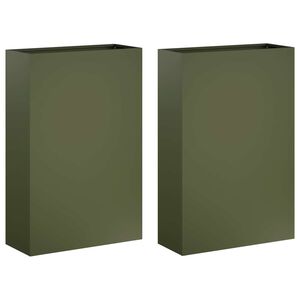vidaXL Puutarha ruukku 2 kpl Oliivinvihre&auml; 40 x 20 x 75 cm