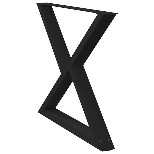 vidaXL Ruokapöydän jalat 2 kpl musta 90x(72-73,3) cm teräs