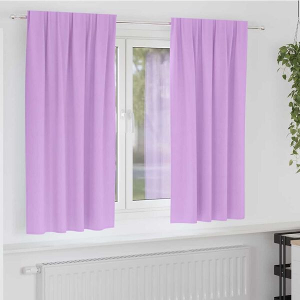vidaXL Piment&auml;v&auml; verho renkailla 2 pcs Violetti 175 x 140 cm
