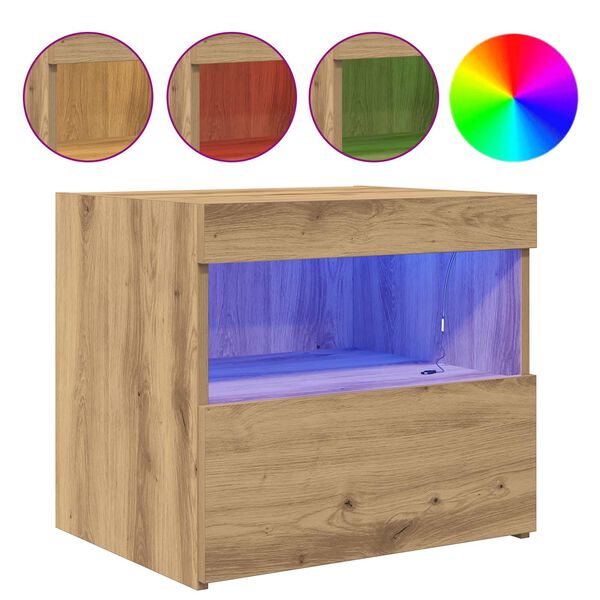 vidaXL Y&ouml;p&ouml;yt&auml;kaappi Artisan tammi 50 x 40 x 45 cm Tekninen puu