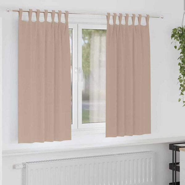 vidaXL Piment&auml;v&auml; verho renkailla 2 pcs Harmaanruskea 175 x 140 cm