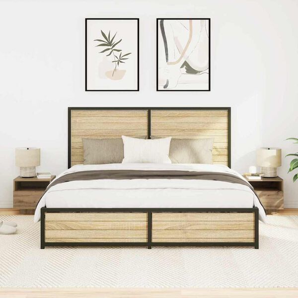 vidaXL Y&ouml;p&ouml;yt&auml;kaappi 2 pcs Artisan tammi 40 x 39 x 37 cm Tekninen puu