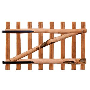vidaXL Yksinkertainen Aitaportti kyll&auml;stetty p&auml;hkin&auml;puu 100x60 cm