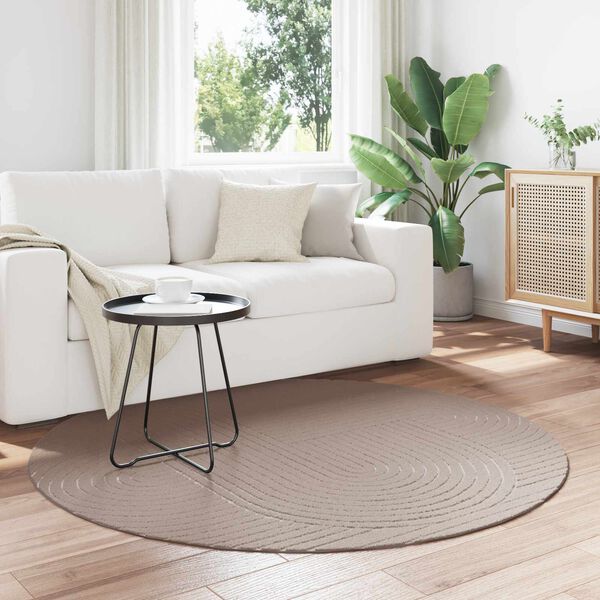 vidaXL Alue matot Py&ouml;re&auml; Beige &Oslash; 120 CM