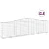 vidaXL Kaarevat kivikorit 15 kpl 400x30x100/120 cm galvanoitu rauta