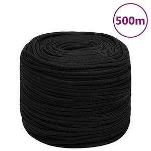 vidaXL Ty&ouml;k&ouml;ysi musta 6 mm 500 m polyesteri