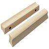 vidaXL Suora kahva 2 pcs Luonnonpuun v&auml;ri 130 x 25 x 30 mm