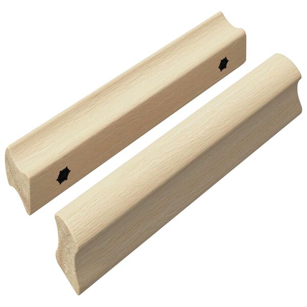 vidaXL Suora kahva 2 pcs Luonnonpuun v&auml;ri 130 x 25 x 30 mm