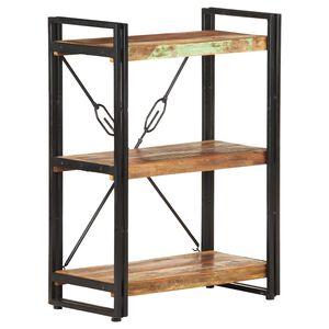 vidaXL 3-tasoinen kirjahylly 60x30x80 cm t&auml;ysi kierr&auml;tetty puu