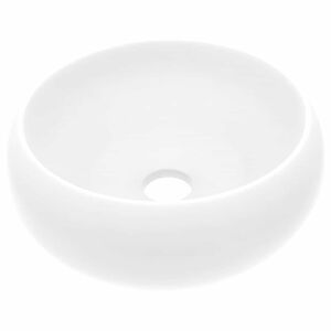 vidaXL Ylellinen pesuallas py&ouml;re&auml; matta valkoinen 40x15 cm keraami