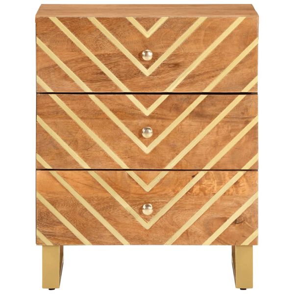 vidaXL Y&ouml;p&ouml;yt&auml; ruskea ja musta 50x33x60 cm t&auml;ysi mangopuu