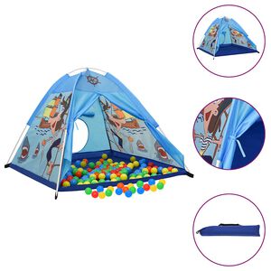 vidaXL Lasten leikkiteltta 250 pallolla sininen 120x120x90 cm