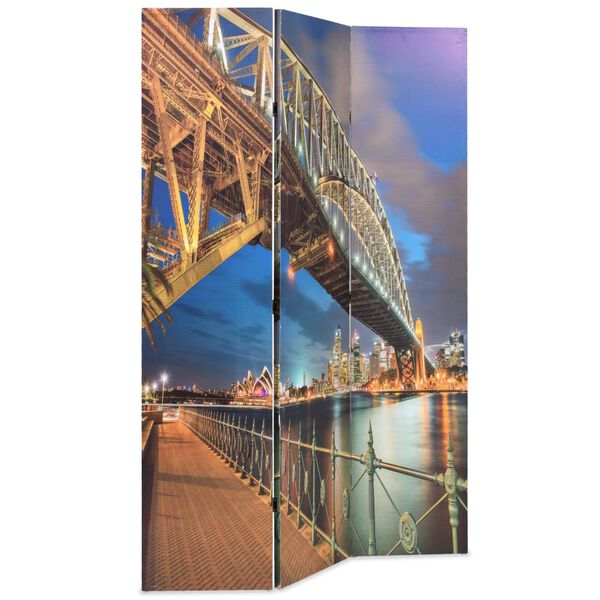 vidaXL Taitettava huoneenjakaja 120x170 cm Sydney Harbour Bridge