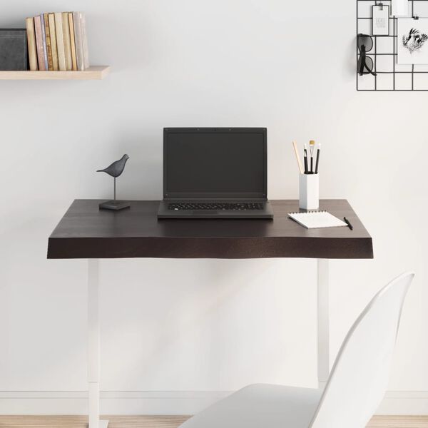 vidaXL P&ouml;yt&auml;levy ruskea 80x60x(2-6)cm k&auml;sitelty t&auml;ystammi el&auml;v&auml; reuna