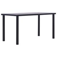 vidaXL Ruokapöytä musta ja betoninharmaa 140x70x75 cm MDF