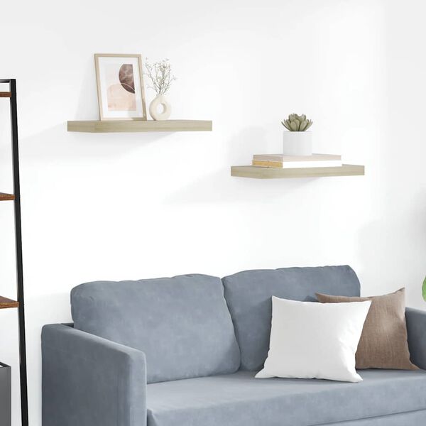 vidaXL Kelluvat sein&auml;hyllyt 2 kpl tammen v&auml;rinen 50x23x3,8 cm MDF