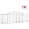 vidaXL Kaarevat kivikorit 25 kpl 200x50x60/80 cm galvanoitu rauta