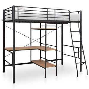 vidaXL Kerross&auml;nky p&ouml;yd&auml;n rungolla harmaa metalli 90x200 cm
