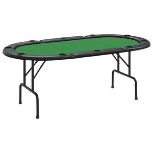 vidaXL 10 pelaajan kokoontaittuva pokeripöytätaso vihreä 207x106x76 cm