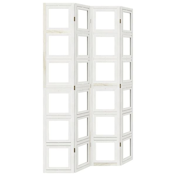 vidaXL 4-Paneelinen tilanjakaja valkoinen t&auml;ysi keisaripuu