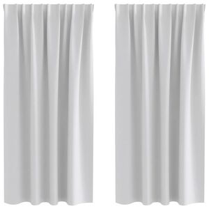 vidaXL Piment&auml;v&auml; verho renkailla 2 kpl Vaaleanharmaa 175 x 140 cm