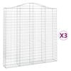 vidaXL Kaarevat kivikorit 3 kpl 200x30x200/220 cm galvanoitu rauta