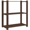 vidaXL S&auml;ilytysteline 3 tasoa ruskea 80x38x90 cm t&auml;ysi m&auml;nty
