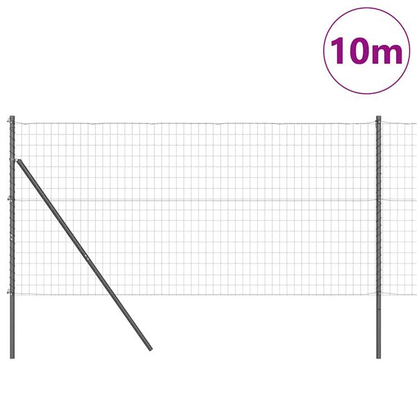 vidaXL Aita ja Tuki Harmaa 1,2 x 10 m Ter&auml;s ja PVC