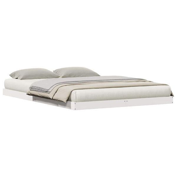 vidaXL Lattiapunkka Valkoinen 213.5 x 104 x 9 cm Massiivinen mänty