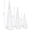 vidaXL LED-koristevalokartiosarja kylmä valkoinen akryyli 30/45/60 cm