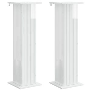 vidaXL Kasviteline 2 pcs Korkeakiiltoinen valkoinen Tekninen puu