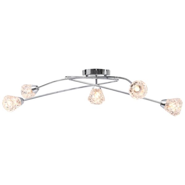 vidaXL Kattovalaisin lasisilla sälevarjostimilla 5 x G9-polttimoa