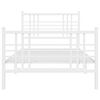 vidaXL Metallinen sängynrunko päädyillä valkoinen 107x203 cm