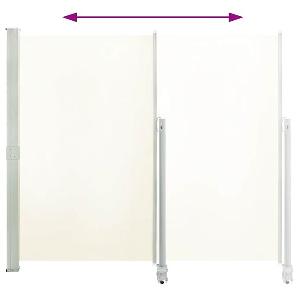 vidaXL Sisäänvedettävä terassin sivumarkiisi 160 x 300 cm kerma