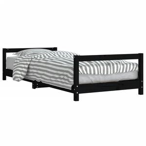 vidaXL Lasten s&auml;ngynrunko musta 90x190 cm t&auml;ysi m&auml;nty