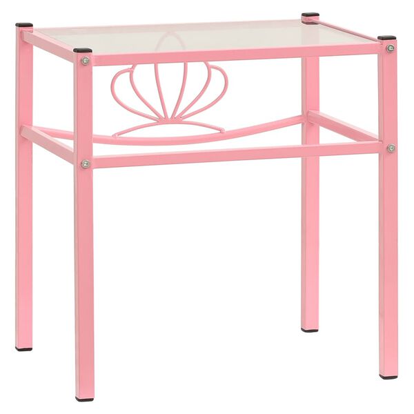 vidaXL Y&ouml;p&ouml;yd&auml;t 2 kpl pinkki ja l&auml;pin&auml;kyv&auml; metalli ja lasi